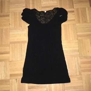 Black body-con dress with lace back